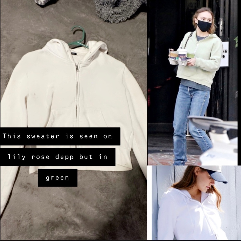 cropped white hoodie from brandy. questions or if you want a discount text me